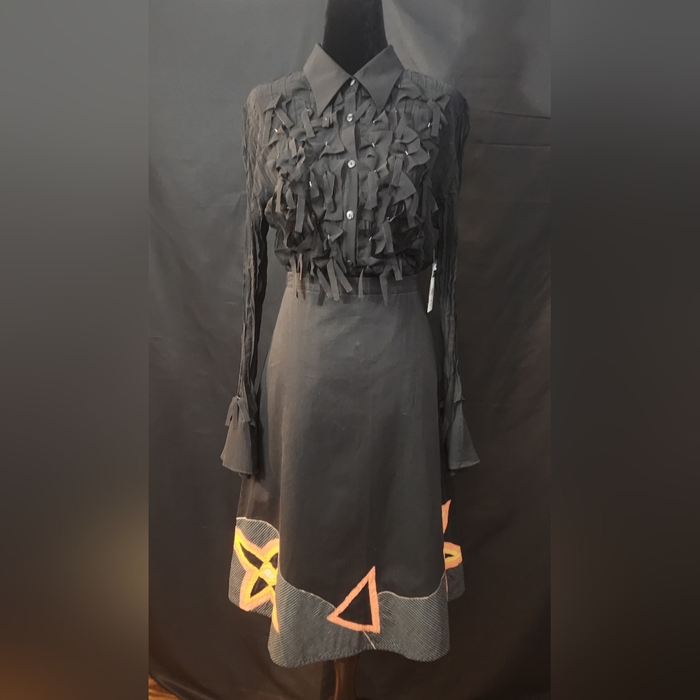 Bechamel Vintage Abstract Midi Skirt Size L